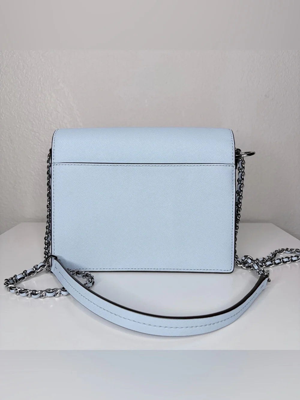 Tory Burch Robinson Convertible Pale Blue‎ Leather Crossbody